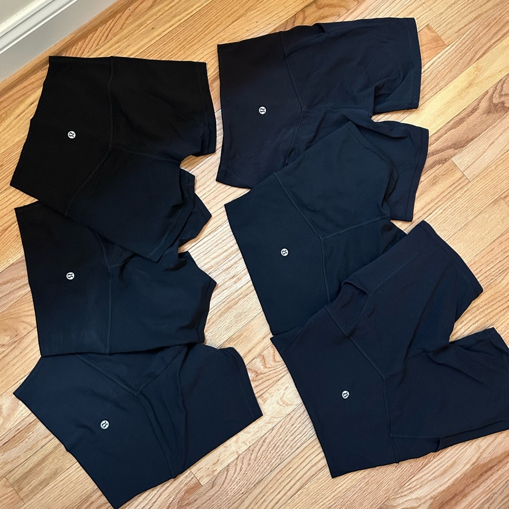 Six lululemon Align high-rise shorts, SZ 4